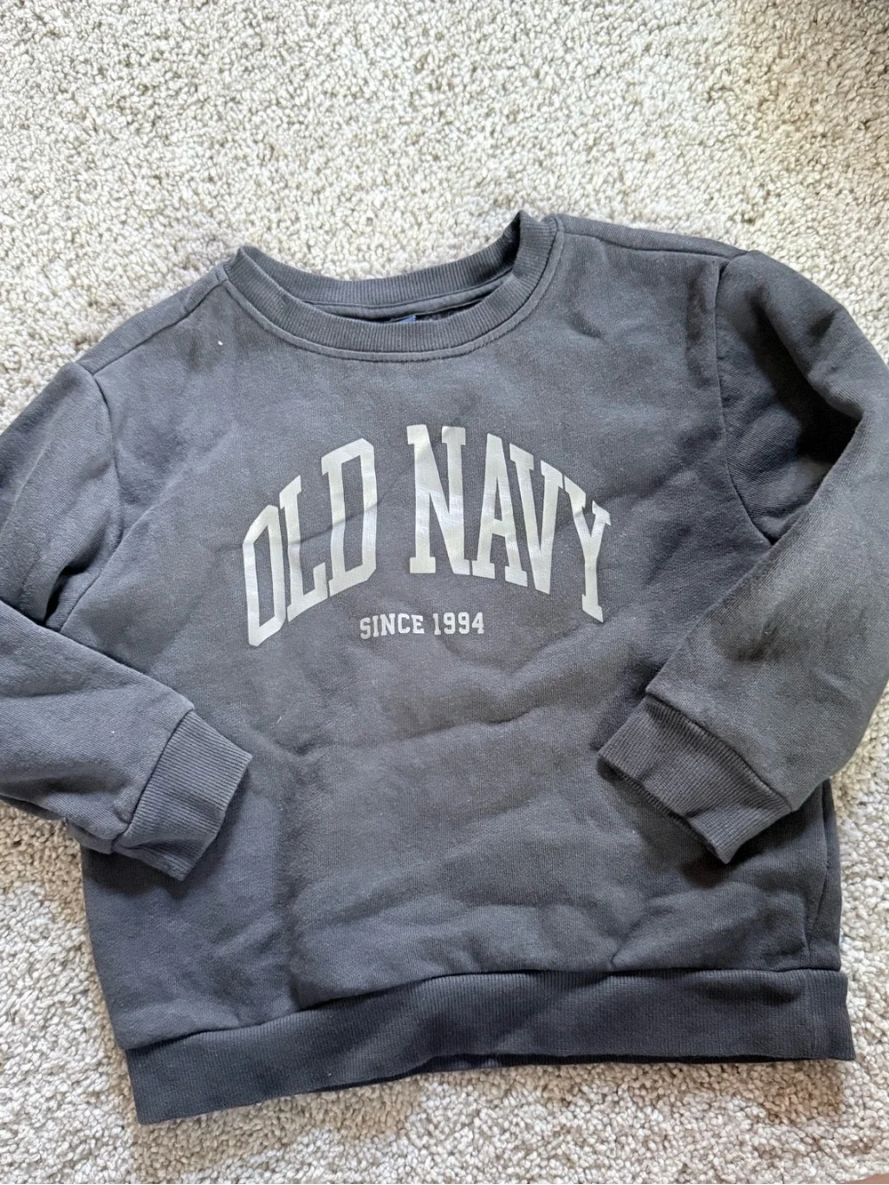 Old Navy Kids Dark Gray Crewneck Sweatshirt with Logo